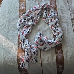 GAP Cream Scarf with Bird Design